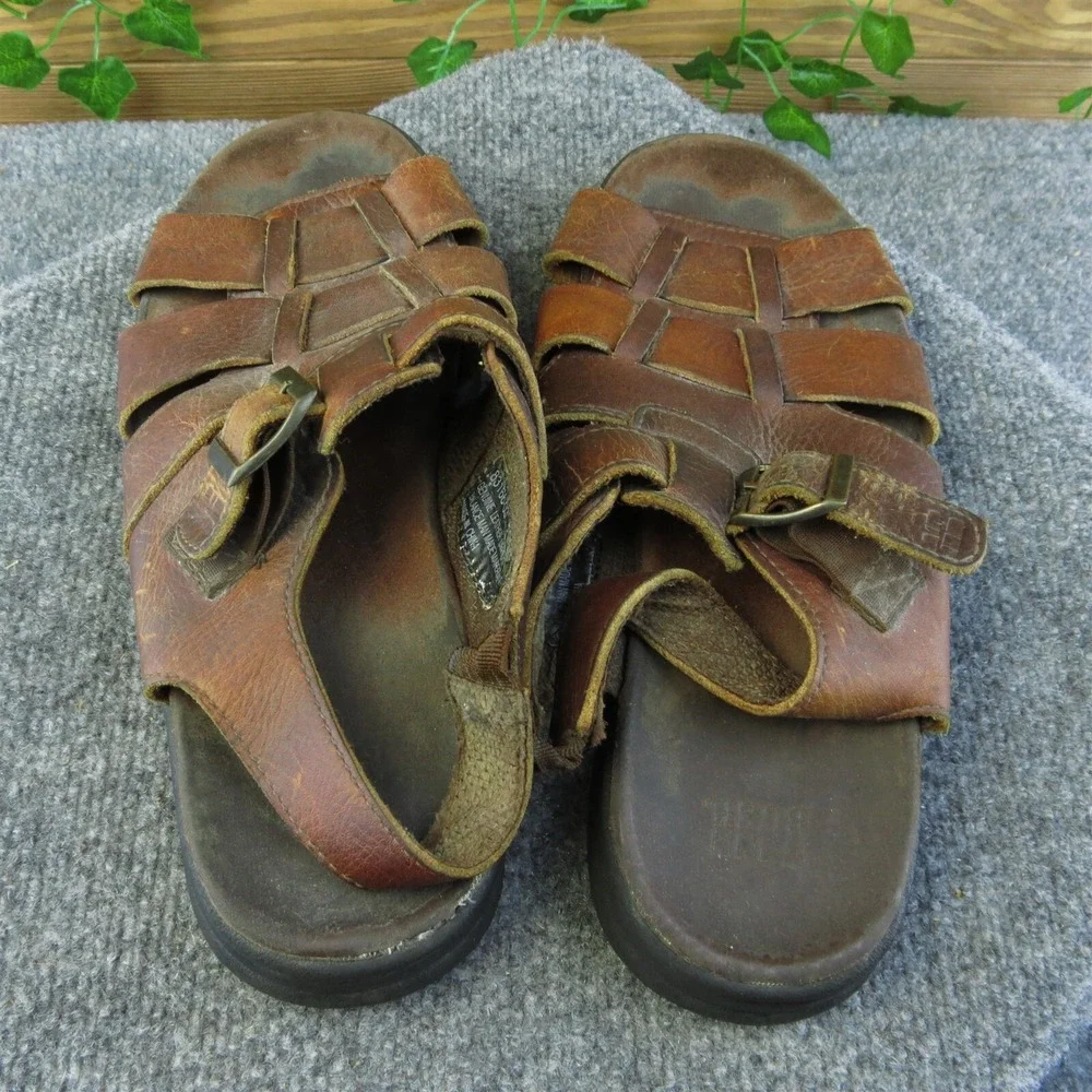 Nunn Bush  Men Fisherman Sandals Size 10 Medium Brown‎ Leather Buckle